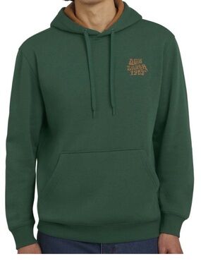 NWT Men’s Quicksilver Dark Green Pullover Hoodie with Tan Logo